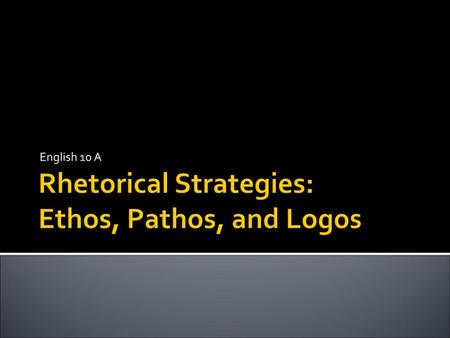 Rhetorical Strategies: Ethos, Pathos, and Logos