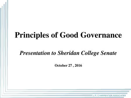 Principles of Good Governance