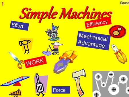 Simple Machines Mechanical Advantage WORK 1 Efficiency Effort Force