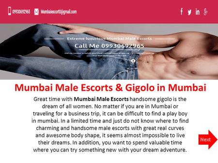 Brilliant male escorts in Mumbai