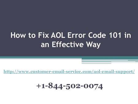 How to Fix AOL Error Code 101 in an Effective Way