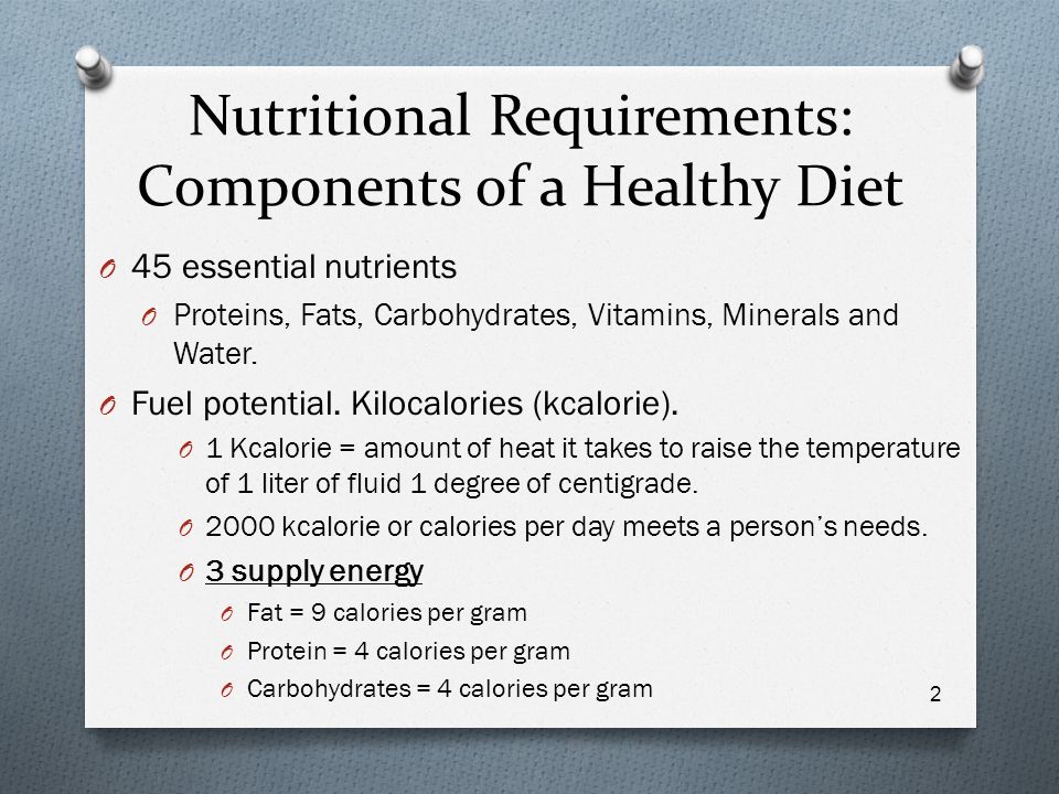3 Components Of A Healthy Diet