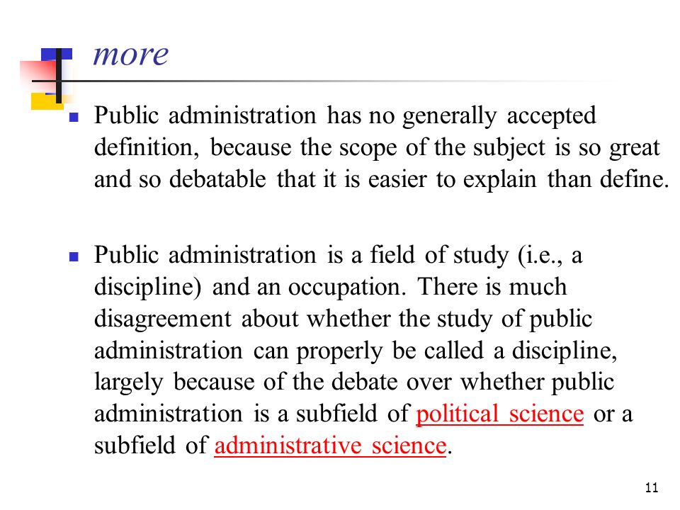 The scope of public administration