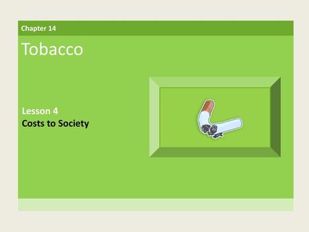 Chapter 14 Tobacco Lesson 4 Costs to Society.