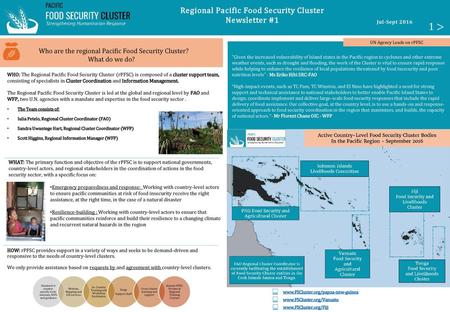 Regional Pacific Food Security Cluster