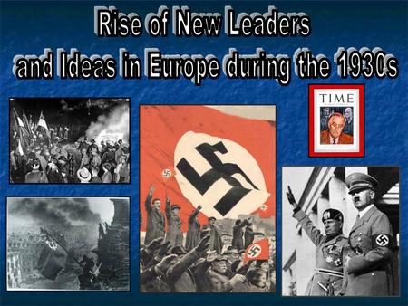 and Ideas in Europe during the 1930s