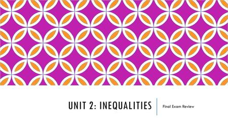 Unit 2: inequalities Final Exam Review.