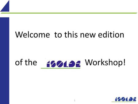Welcome  to this new edition of the ISOLDE Workshop!