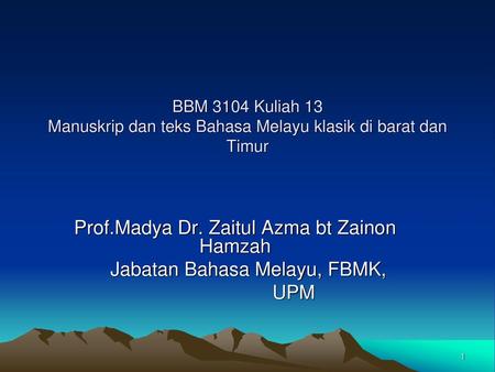 Prof.Madya Dr. Zaitul Azma bt Zainon Hamzah