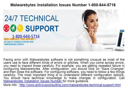 Malwarebytes Installation Issues Number Facing error with Malwarebytes software is not something unusual as most of the users use to face.