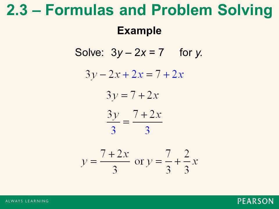 solve for y problems