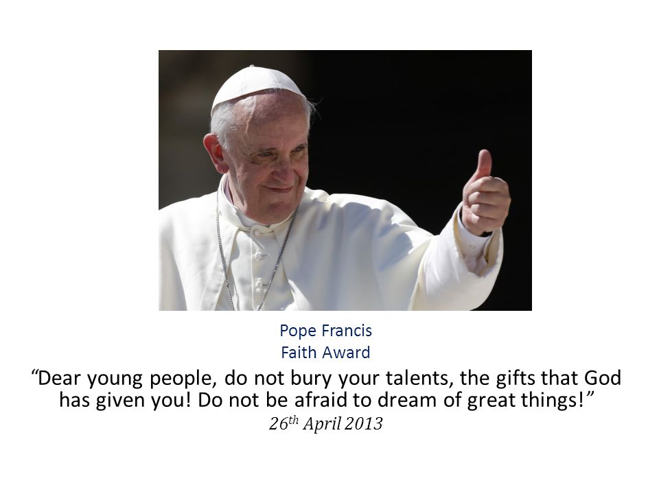 Image result for Pope Francis faith award