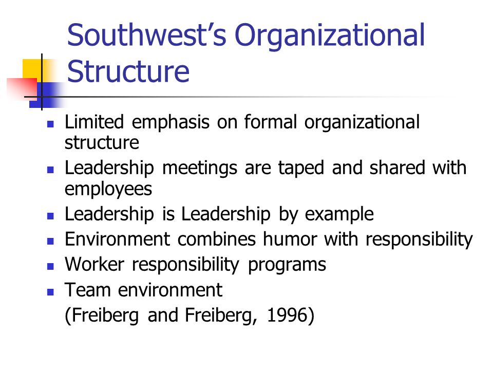 Southwest Airlines Organizational Chart