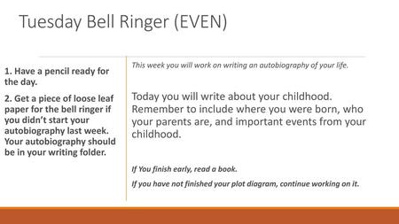 Tuesday Bell Ringer (EVEN)