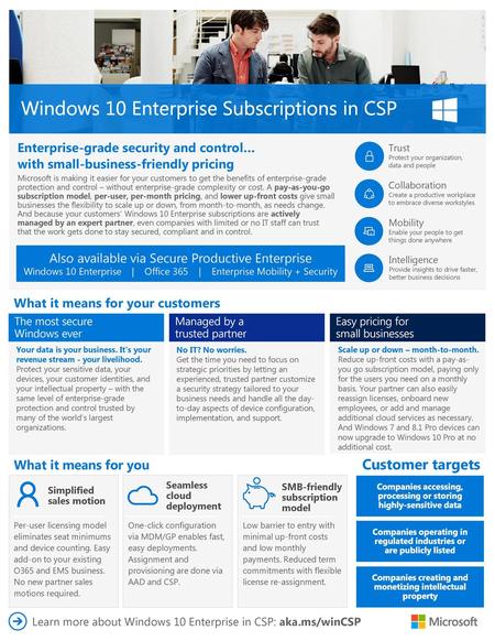 Windows 10 Enterprise Subscriptions in CSP