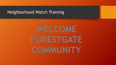 Neighborhood Watch Training