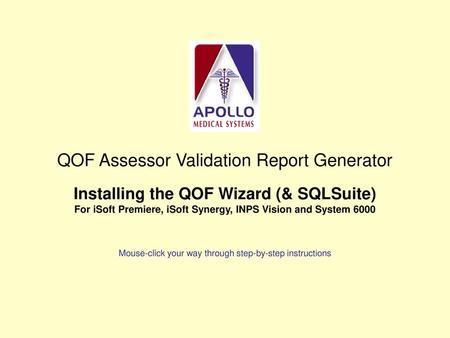 QOF Assessor Validation Report Generator