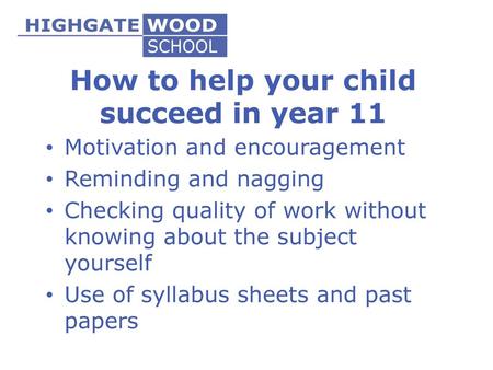 How to help your child succeed in year 11