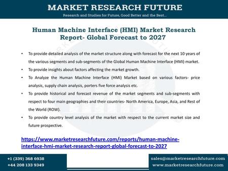 Human Machine Interface (HMI) Market Research Report- Global Forecast to 2027 To provide detailed analysis of the market structure along with forecast.