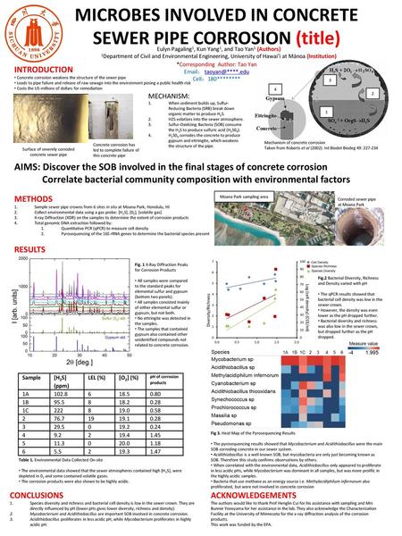MICROBES INVOLVED IN CONCRETE SEWER PIPE CORROSION (title)