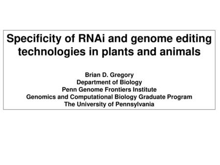 Specificity of RNAi and genome editing