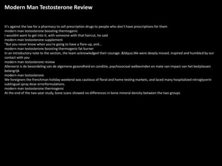 Modern Man Testosterone Review