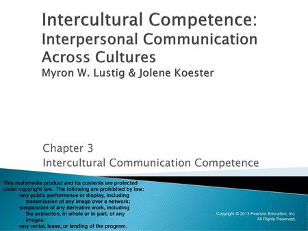 Chapter 3 Intercultural Communication Competence