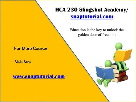 HCA 230 Slingshot Academy/ snaptutorial.com