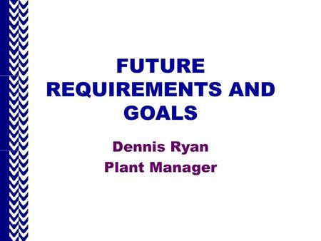 FUTURE REQUIREMENTS AND GOALS