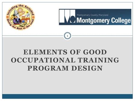 Elements of Good Occupational Training Program Design