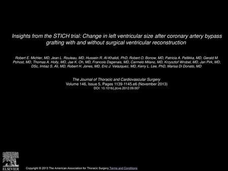 Insights from the STICH trial: Change in left ventricular size after coronary artery bypass grafting with and without surgical ventricular reconstruction 