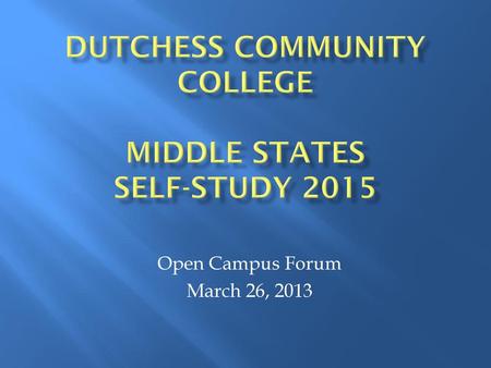 Dutchess Community College Middle States Self-Study 2015