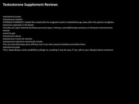 Testosterone Supplement Reviews