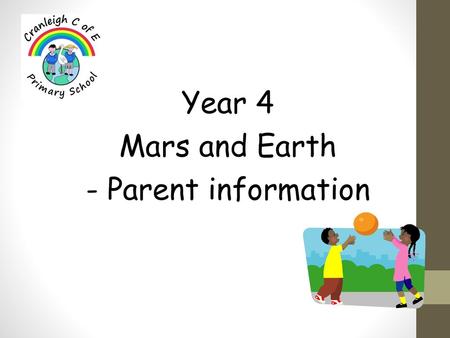 Year 4 Mars and Earth - Parent information