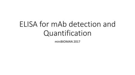 ELISA for mAb detection and Quantification