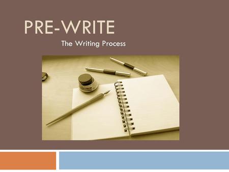 Pre-write The Writing Process.