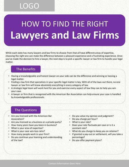 Lawyers and Law Firms LOGO HOW TO FIND THE RIGHT The Benefits