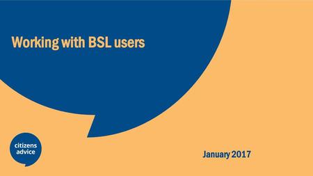 Working with BSL users January 2017