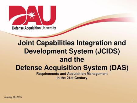 Lesson Objective Summarize the relationship between the Joint Capabilities Integration and Development System (JCIDS) and the Defense Acquisition System.