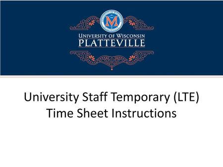 University Staff Temporary (LTE) Time Sheet Instructions