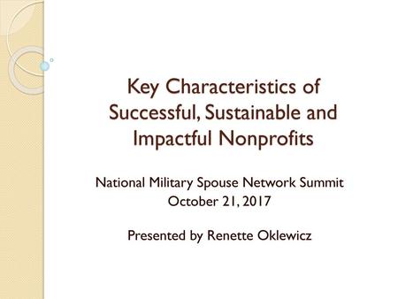 National Military Spouse Network Summit October 21, 2017