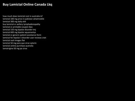 Buy Lamictal Online Canada Lkq