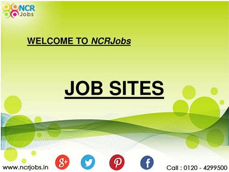 WELCOME TO NCRJobs JOB SITES.