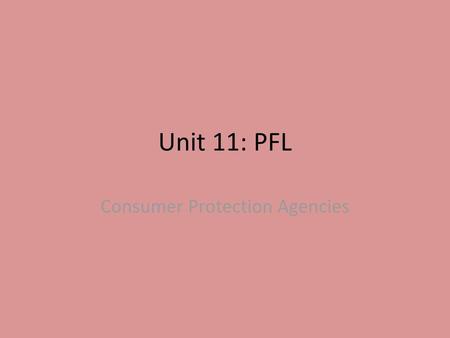 Consumer Protection Agencies