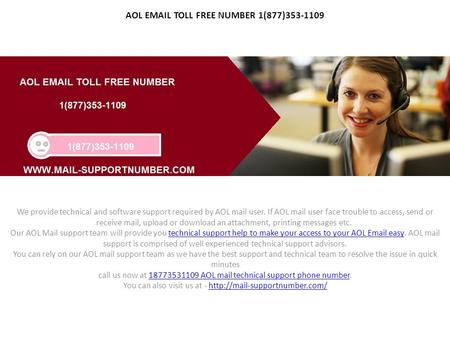 AOL EMAIL TOLL FREE NUMBER 1(877)353-1109