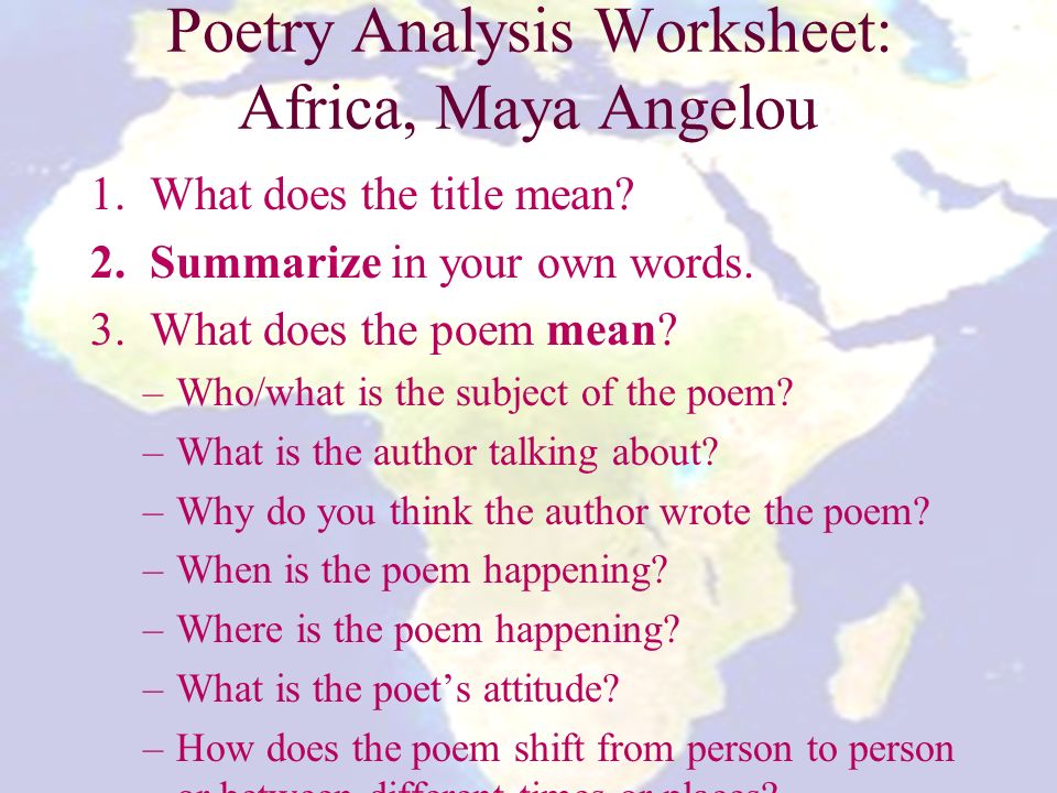 Maya Angelou Africa Poem Analysis 30