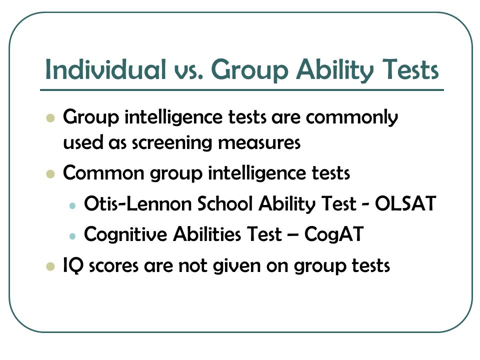 Group Intelligence Tests 109