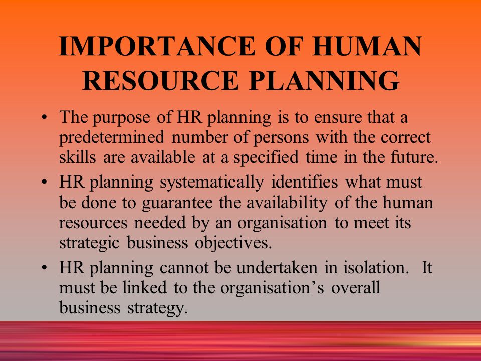 importance of planning in human resource management