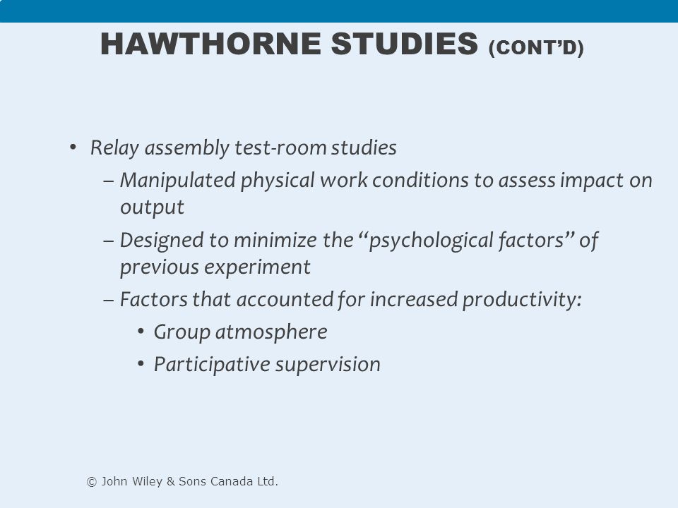 hawthorne studies and human relations