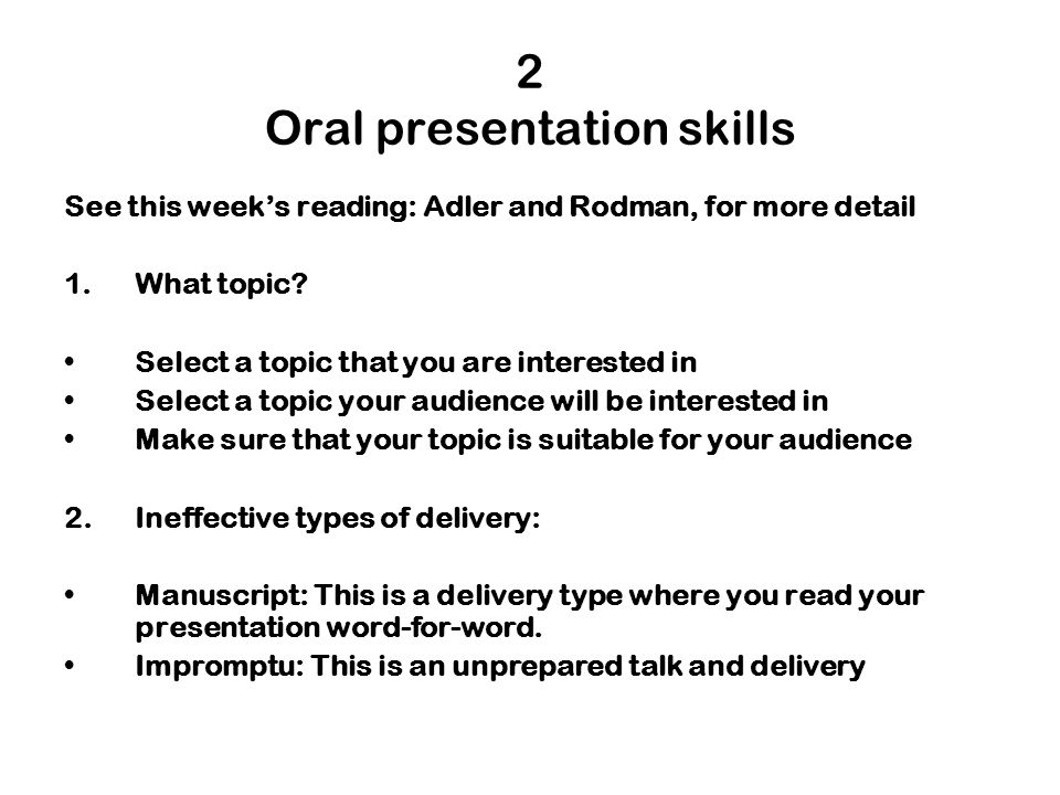 Types Of Oral Presentation 70